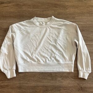 Lululemon Ribbed Softstreme Perfectly Oversized Cropped Crew - Bone